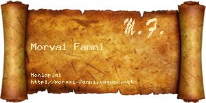 Morvai Fanni névjegykártya