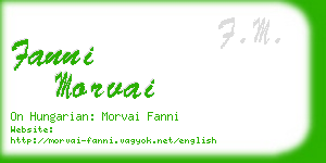 fanni morvai business card